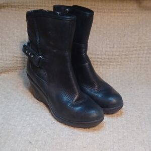 Clarks Natira Moto Wedge Boots